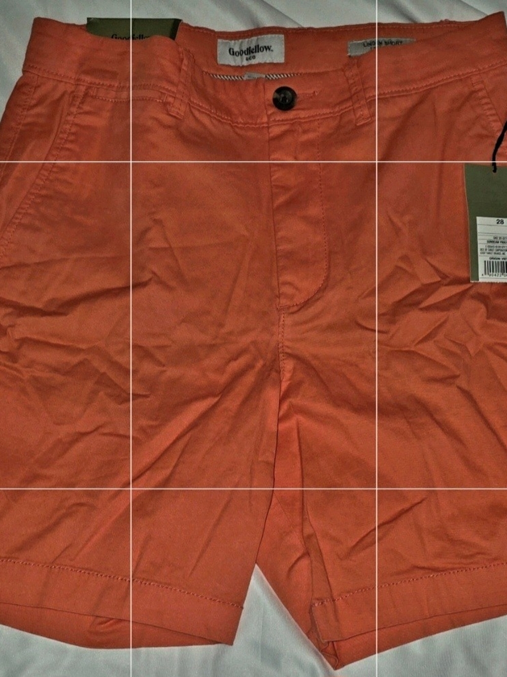 Goodfellows Sunbeam Coral Pink Flat-Front Men's Shorts Size 28 NWT